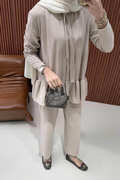 Melike Tatar 6-694 Model Stone Ruffle Suit