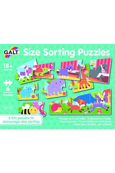 Galt Set of 6 Puzzles - Playful Animals - 3 Pieces