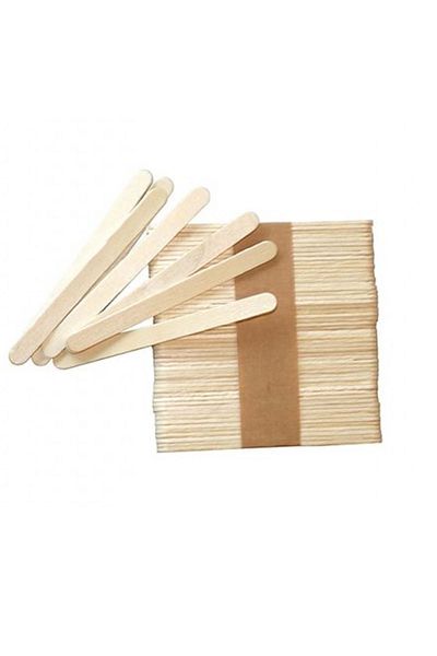 Micostore Set Of 50 Wooden Sticks For Ice Cream And Caramel Apples, Cake Pops, Natural Color, 9 X 1 Cm