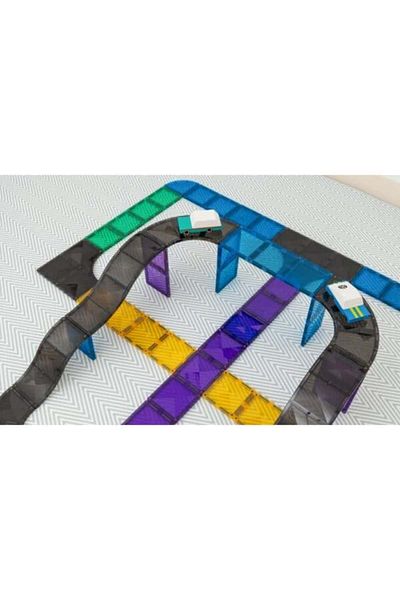 Connetix tiles - Drumuri, Rampe ?Öi Intersec?¢ii, 16 Piese Magnetice pentru Construc?¢ii Creative