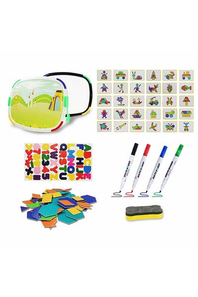 Micostore Double-Sided Magnetic Board for Drawing and Tangram Puzzles
