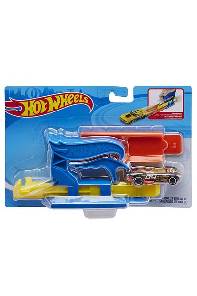 mattel Hot Wheels Blue Portable Launcher and Car Set