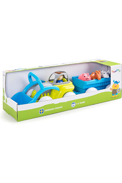 Viking Toys Tractor Culori Vesele Cu Remorca Si Animalute - Midi