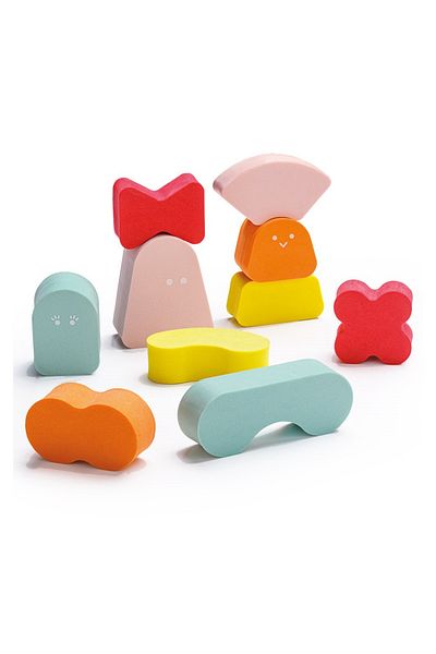 Quut Toys Blokki, Joc De Stivuire Din Spuma, Coral Pink,