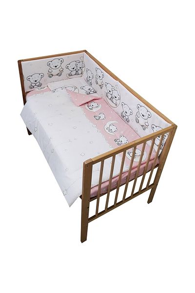 Hubners Crib Bedding Bear On The Crescent Moon 4 Pieces Pink