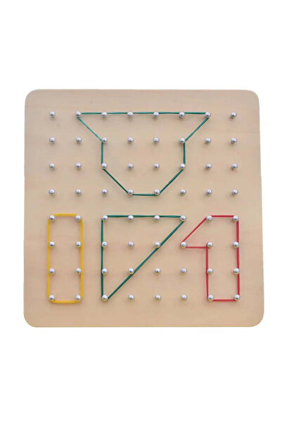 Micostore Geoboard Educational Game With Colorful Elastic Bands And 54 Picture Cards, Nature