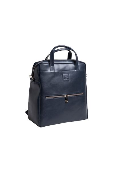 Exacompta Rucsac din piele naturală, pentru laptop de 14", model pentru femei, bleumarin
