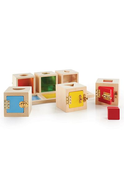 Guidecraft Peekaboo Lock Boxes, Cutiute Cu Incuietori,