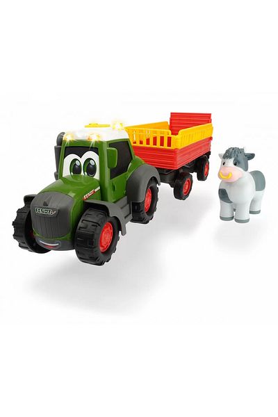 Simba Tractor with Animal Trailer with Cow Figurine