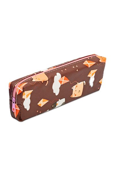 Micostore Pencil case, 1 zipper, Cat, various colors, textile, 20 x 6 x 3 cm