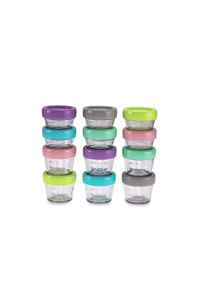 Melii Set 12 Recipient Sticla Pentru Hrana Bebe, , 6*59 ml 6*118 ml