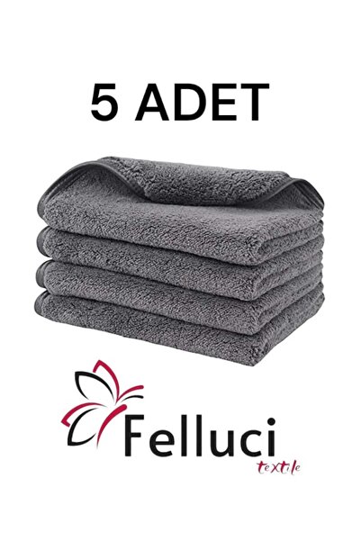 280 Gsm 50x60 Microfiber Araç Ev Işyeri Temizlik Ve Kurulama Bezi Gri 5 Adet