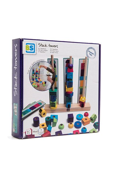 BS Toys Stack Towers, Joc De Insirare Cu Modele De Sortare
