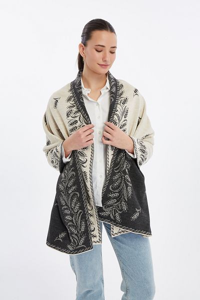 panşalço Başak Model Stone Anthracite Knitwear, Women, Young, Mother Shawl 75X180 cm