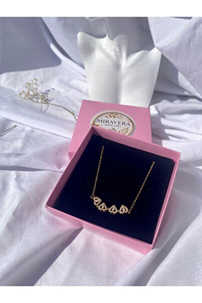 Miravera Jewellery Dört Yapraklı Mıknatıslı Yonca Kalpli Aşk Kolyesi