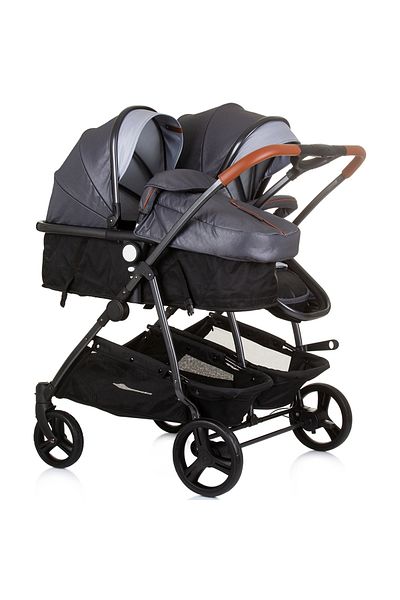 Chipolino Duo Smart 2 In 1 Twin Stroller Silver Grey