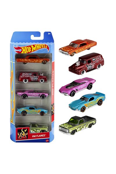 mattel Set 5 Masini Hot Wheels Hw Flames