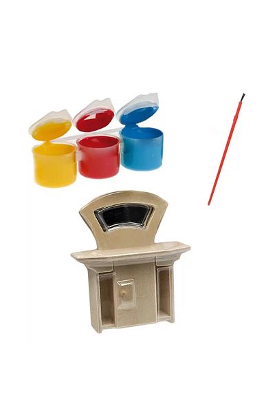 Micostore Fashion Mirror Table, Mini Wooden Furniture to Paint for Dollhouse