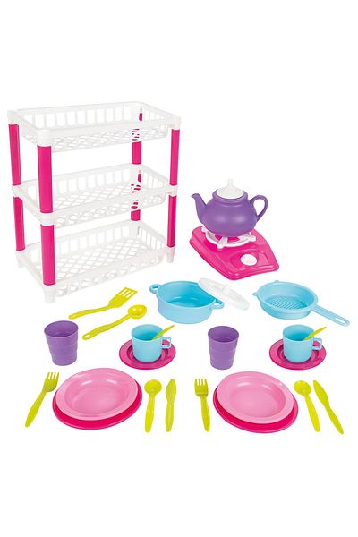 PİLSAN Pilsan Hamarat Three-Tier Dish Rack Tea Serving Set