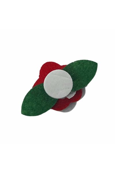 Micostore Felt Roses, with Glue, red, white, green, 4.6 Cm, 2 Pcs/set, Art & Craft Accessories for Children
