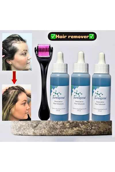 Purexpose Hair Care Serum - Helping Remove, Repair and Lengthening Nourishing, 3-1 Dermaroller