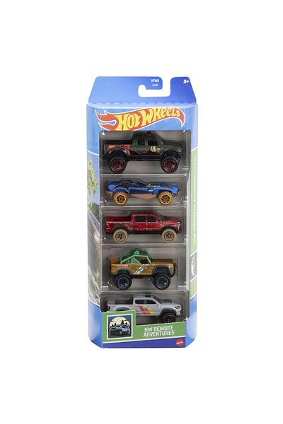 mattel Set of 5 Hot Wheels Cars With Hw Remote Adventures Design