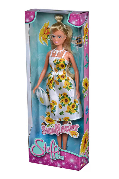 Simba Steffi Doll With White Dress With Sunflower Print