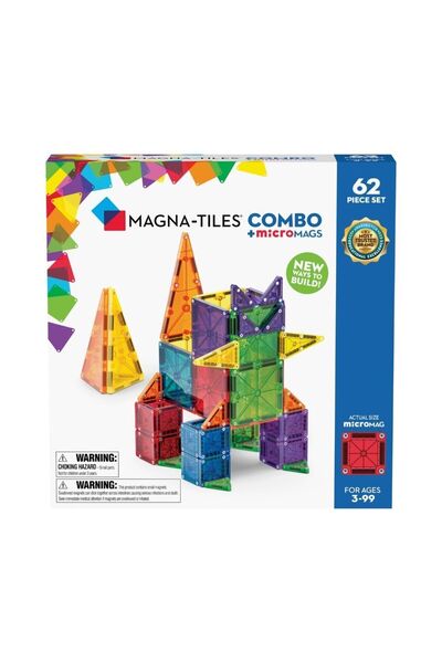 Magna Tiles Magna-Tiles + microMAGS - 62 buc