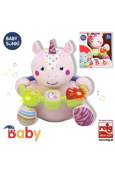 Reig Musicales Interaktivní hračka pro miminka s aktivitami a světly 20 cm - Jednorožec