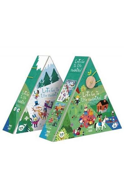 Londji Reversible Puzzle, Mountain and Surrounding Nature, Winter and Summer, 36 Pieces