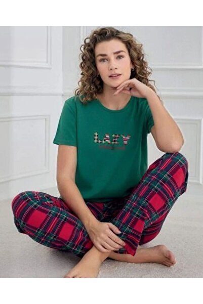 İpek Women's Short Sleeve Long Pajama Set