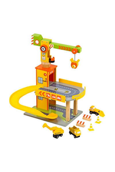 Mentari Set garaj din lemn cu macara si utilaje