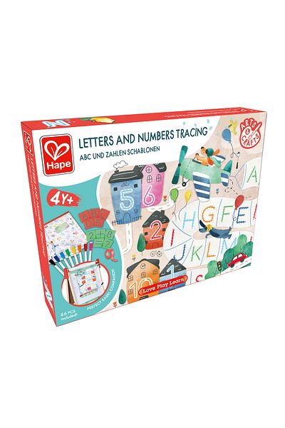 Hape Children's Learning Kit With Letters And Numbers - 66 Pieces