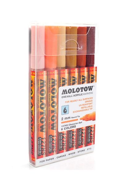 Molotow Marker Acrilic One4all 127hs 2mm Portofel Character-set 6 Buc