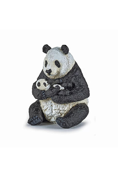 Papo Figurina Urs Panda Sezand Cu Pui In Brate