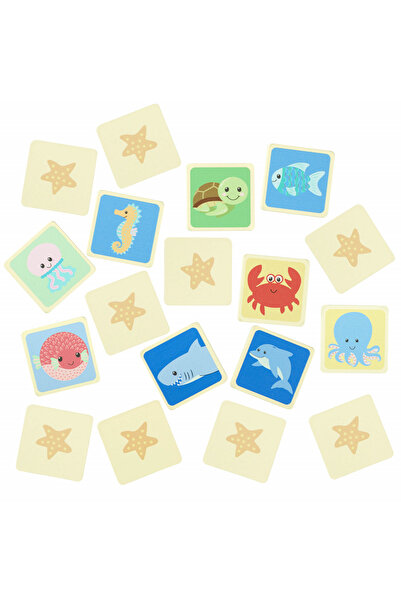 Orange Tree Toys Wooden Memory Game, Sea Creatures,