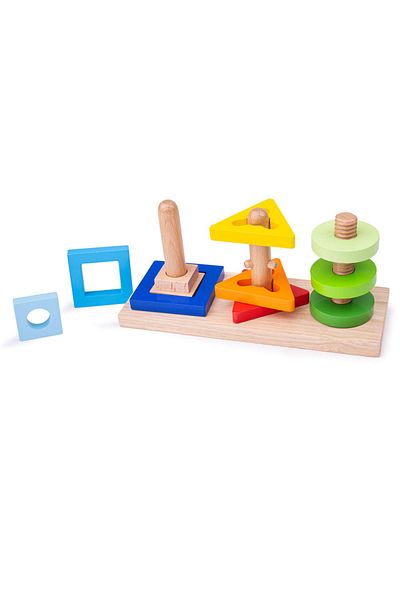 BIGJIGS Toys Matching Game - 3 Geometric Shapes