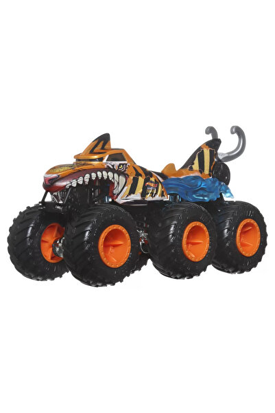 mattel Hot Wheels Monster Truck Big Rigs kovové auto s 6 koly a tygrem a žralokem v měřítku 1:64