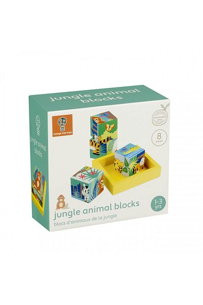 Orange Tree Toys Κύβοι ζώων της ζούγκλας,