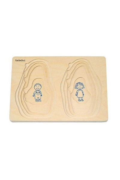 Beleduc Vrstvené dřevěné puzzle Dědeček a babička
