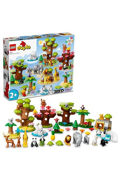 LEGO Duplo Wild World Animals Construction Set for Kids Ages 10975 to 2 Years Old and up (142 Pieces)