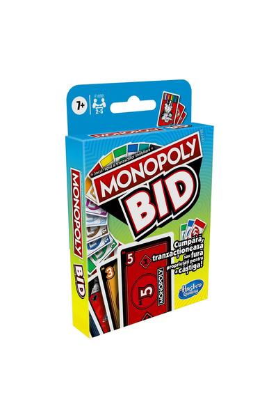 Hasbro Joc De Carti - Monopoly Bid, Joc De Strategie, 7 Ani