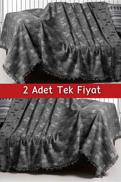 Rell Home طقم غطاء أريكة منسوج مقاس 170 × 220 سم - مزدوج