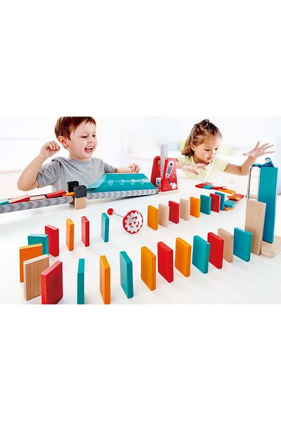 Hape Wooden Toy - Domino With Strong Hammer (59 PIECES)