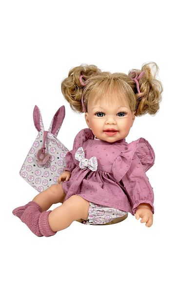 OEM Papusa Nines D'Onil, Little Susi, cu sunete, cu parul blond, cu suzeta, cu miros de vanilie, 40 cm