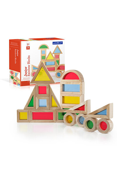 Guidecraft Set de blocuri Junior Rainbow, 20 de bucăți,