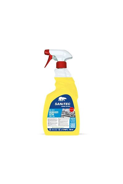 SANITEC Kitchen Surface Cleaning Solution With Spray, Degreaser, Lemon Scent, 750 ml Degreaser Ultra