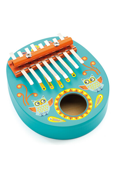 djeco Kalimba, Instrument Muzical Din Lemn Si Metal Cu 8 Clape,