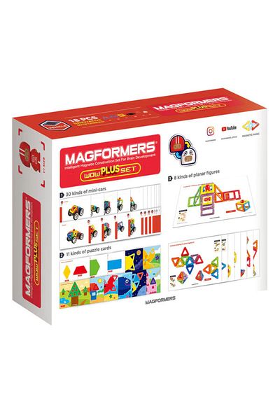 Clicstoys Set Magnetic De Construit- Magformers Wow Plus, 18 Piese