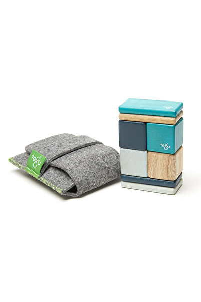 Tegu Blues, Set De Buzunar Cu 8 Piese Din Lemn Magnetic